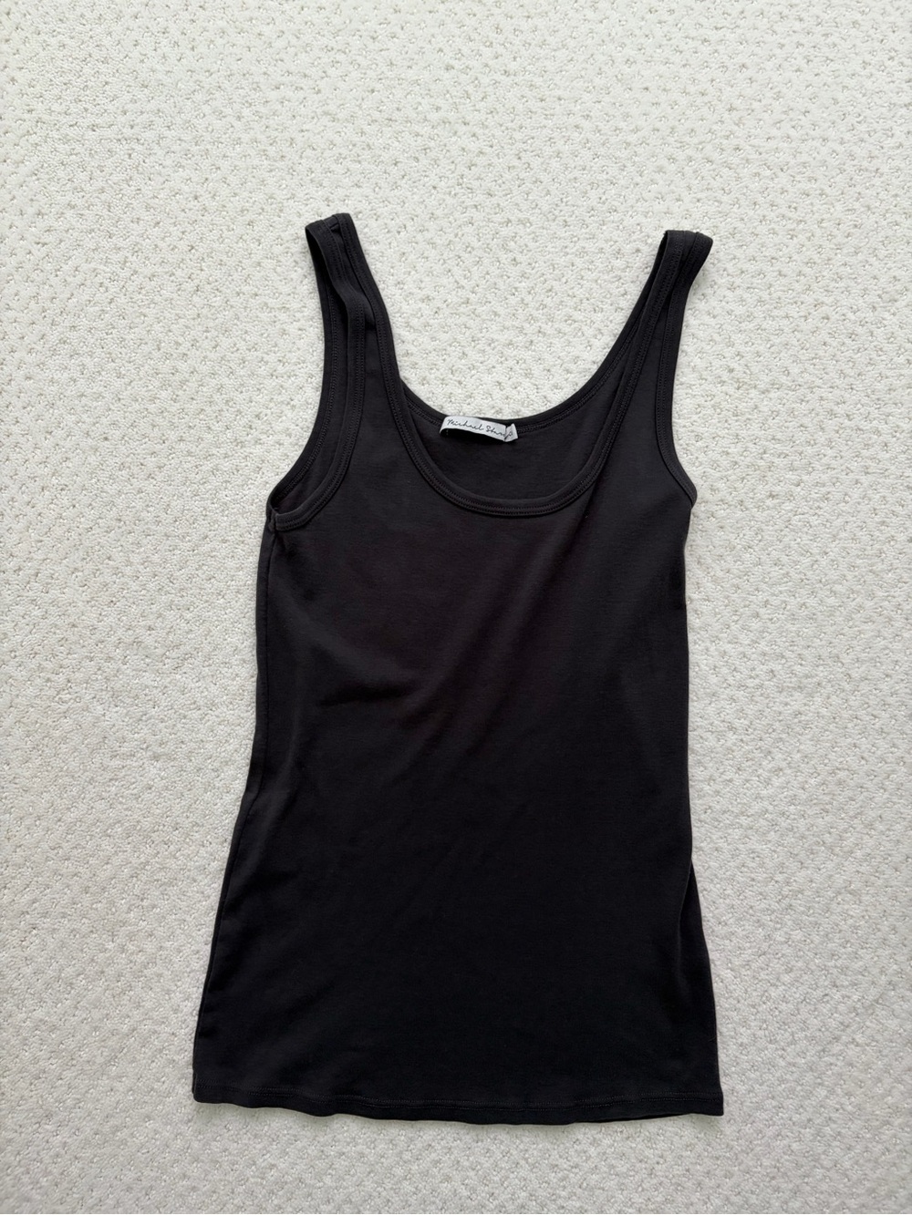 MICHAEL STARS Classic Black Scoop Neck Tank Top Women’s One Size